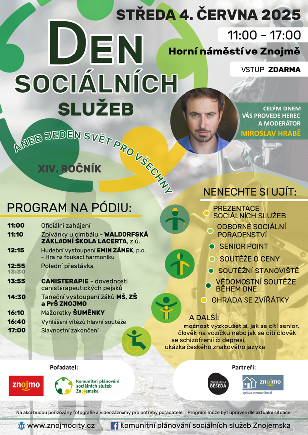 Den sociálních služeb (XIV. ročník) - středa 4. června 11-17h, Horní náměstí, Znojmo